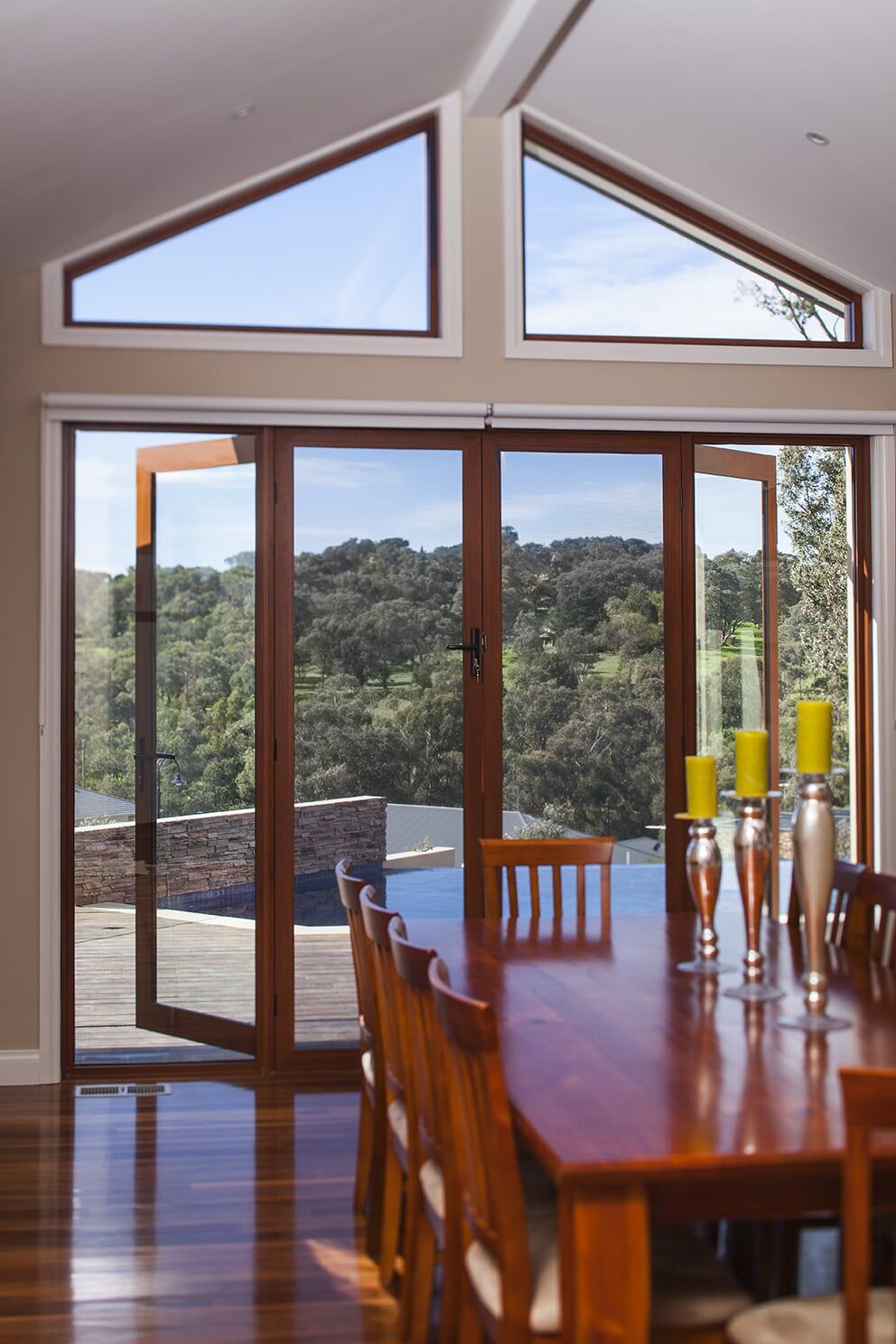 Dining Area With Glass Door — Glass & Aluminium Windows & Doors In Yeppoon, QLD