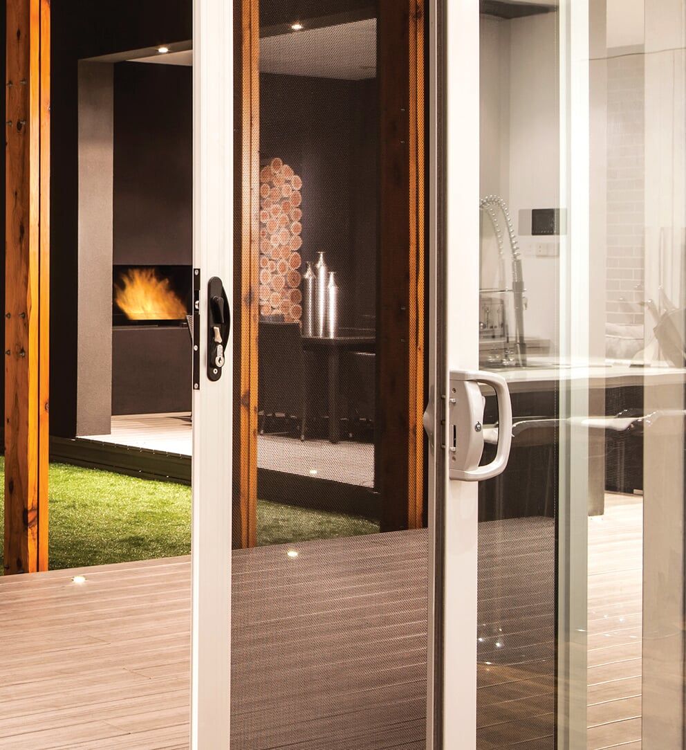Glass Amplimesh Door — Glass & Aluminium Windows & Doors In Yeppoon, QLD
