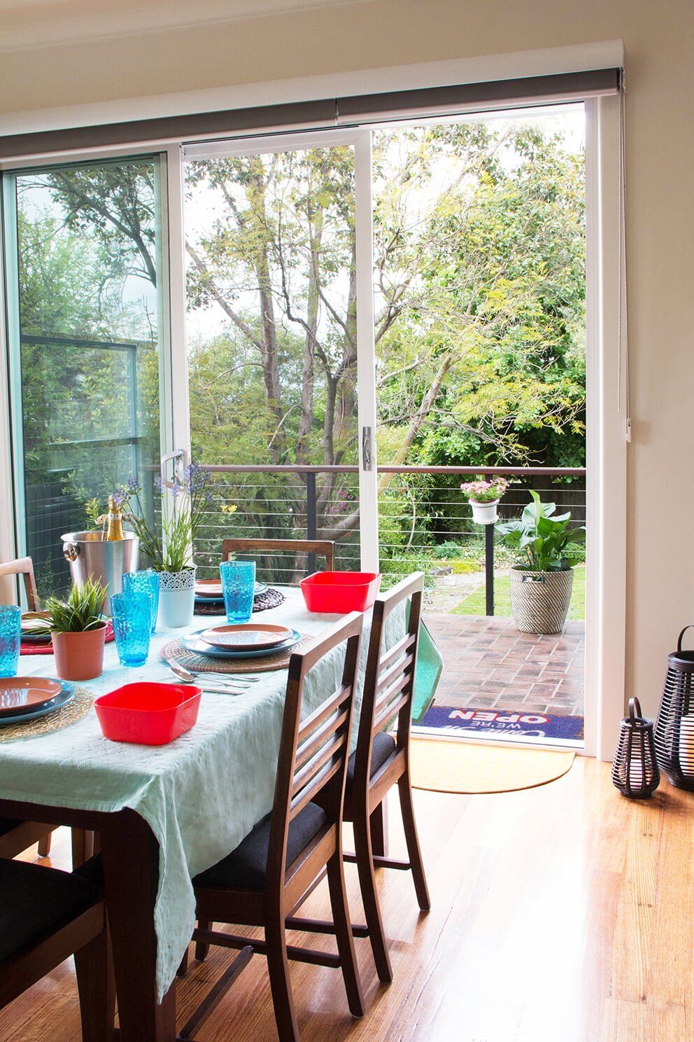 Dining Area With Sliding Door — Glass & Aluminium Windows & Doors In Yeppoon, QLD