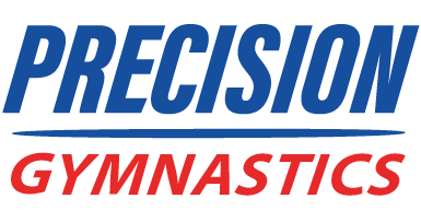 Precision Gymnastics logo with blue