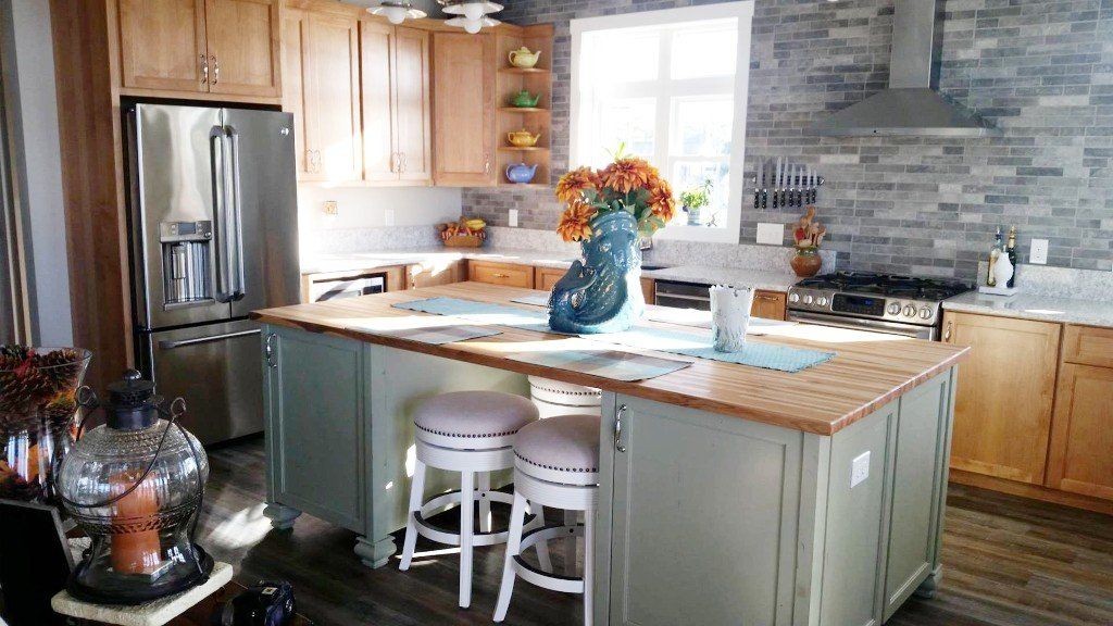 modern kitchen with kitchen island