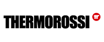 il logo di thermorossi è nero e rosso su sfondo bianco .