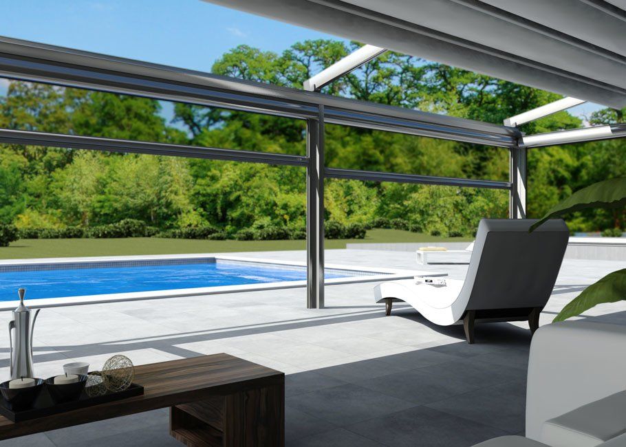 pergotenda per veranda da piscina
