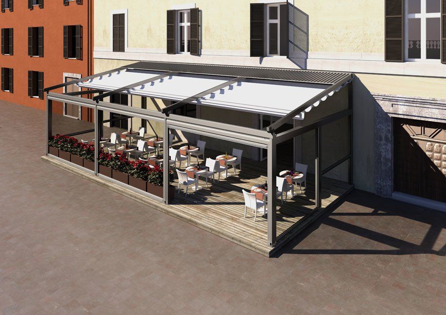 dehors di ristorante con pergotenda