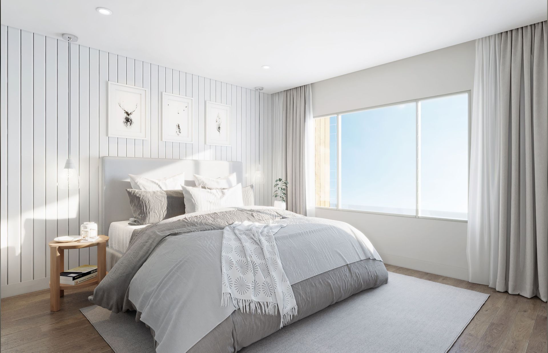 Gorgeous Bedroom with weatherboard feature wall