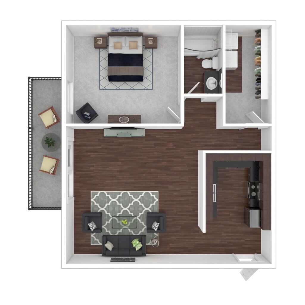 Floor Plan: 1 Bed · 1 Bath · 700 SQ. FT.
