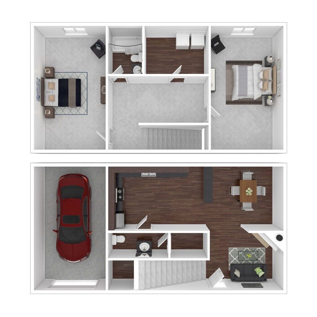Floor Plan: 2 Bed · 1.5 Bath · 1,036 SQ. FT.