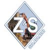 A logo for z & s construction company with an excavator