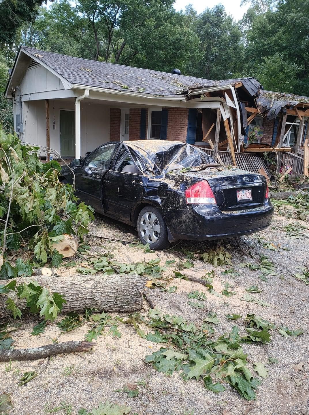 Damaged Car And House — Gastonia, NC — Rocky's Tree Service