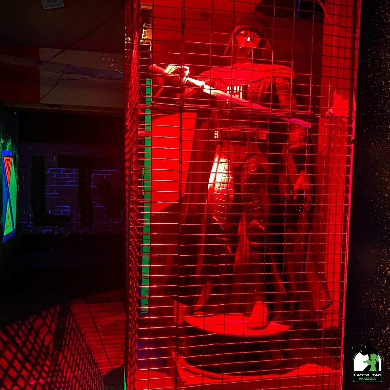 A glow in the dark Darth Vader Statue— Laser Tag Wagga In Wagga Wagga, NSW