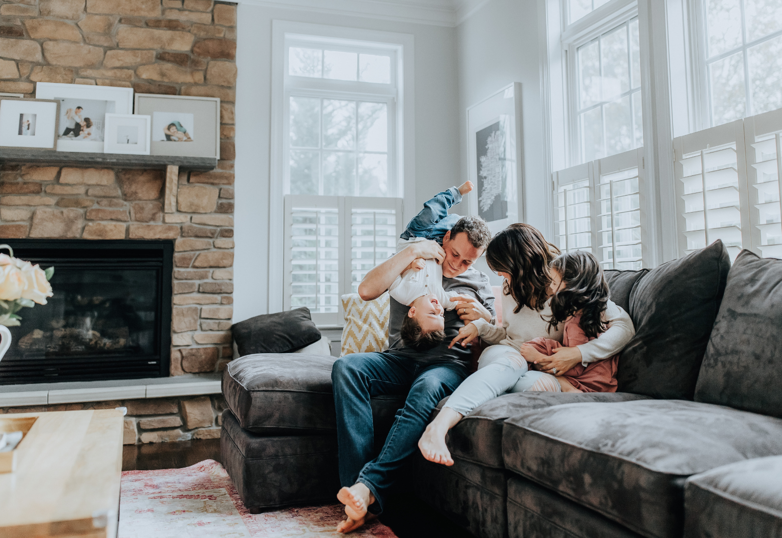Family in the living room