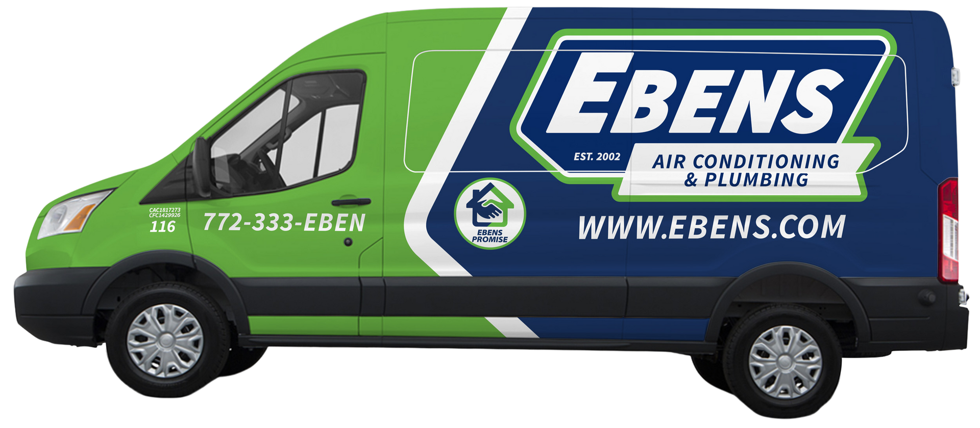 Ebens Air Conditioning & Plumbing Ford Transit HVAC Service Vehicle