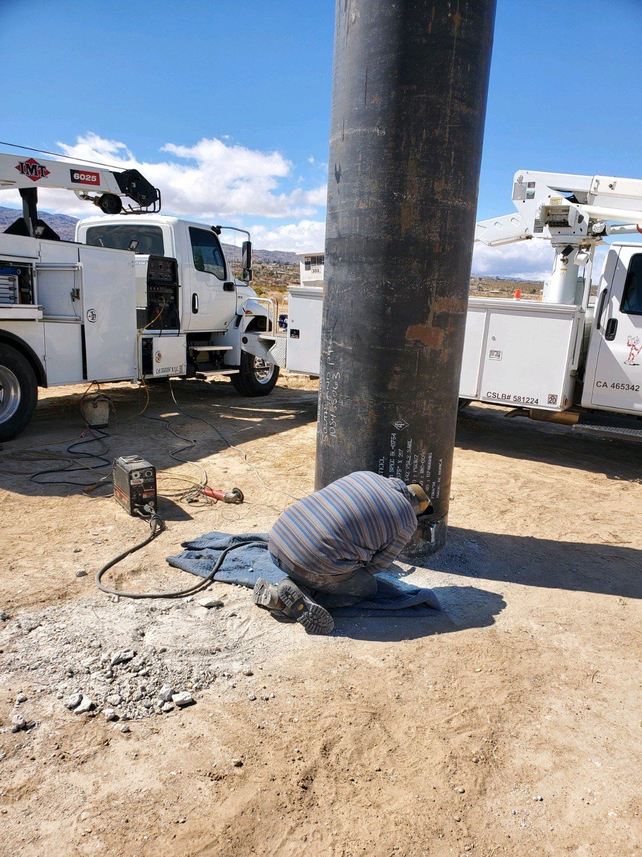 Worker equipping WELL TP-2 — Beaumont, CA — M. Brey Electric, Inc