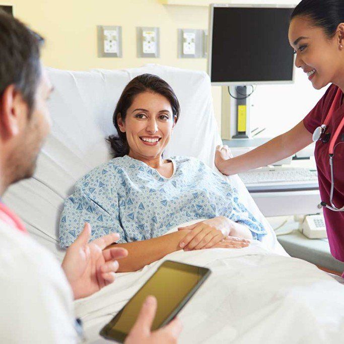patient in room with nurse