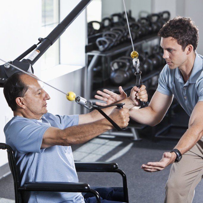 Patient doing physical therapy exercise
