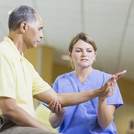 Patient doing physical therapy exercise