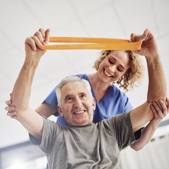 Patient doing physical therapy exercise