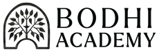 Logo of Bodhi Academy, featuring a tree inside an arch, next to the text 