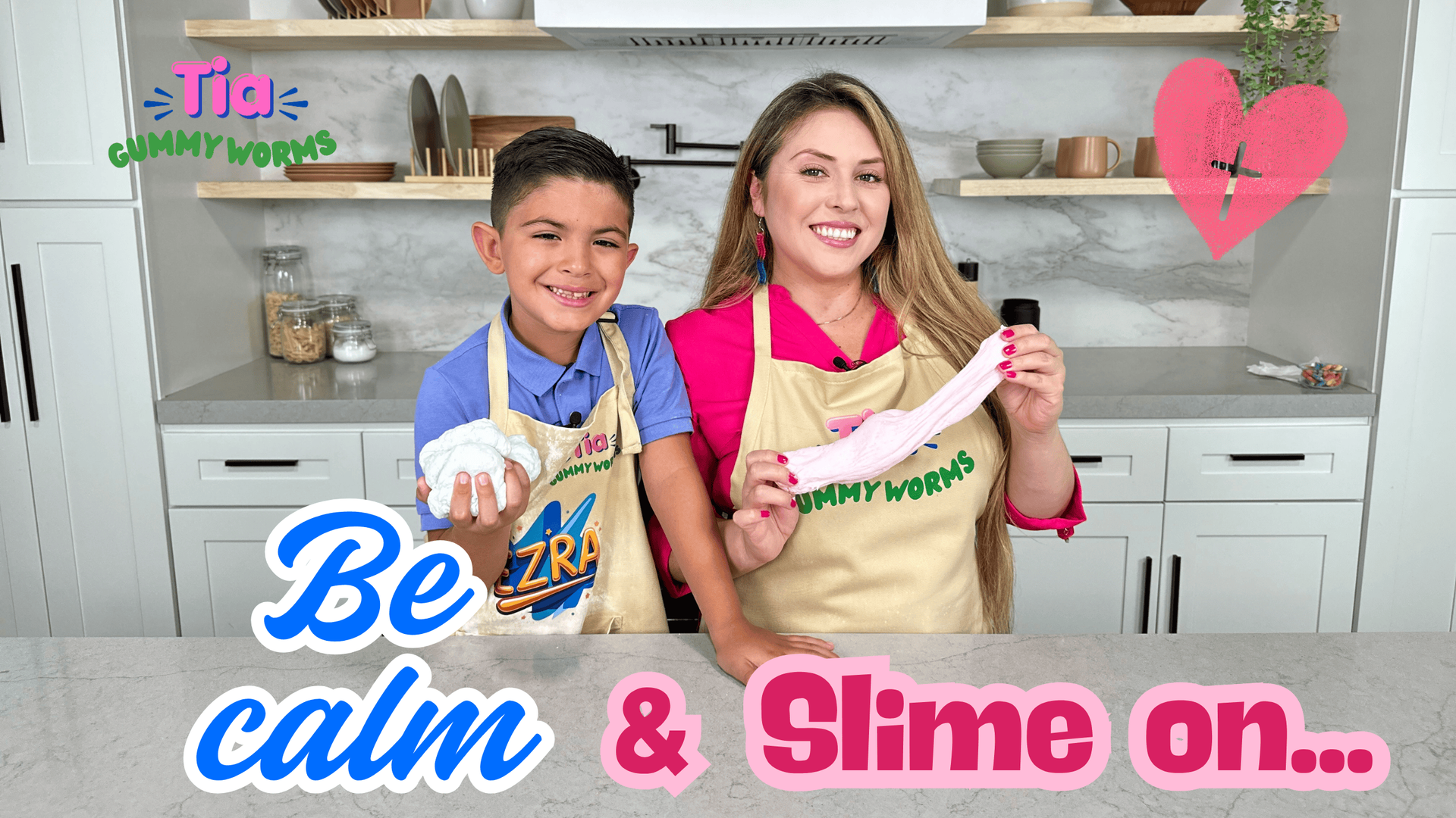 Tia GummyWorms and Ezra the Karate Kid making edible slime while teaching Philippians 4:6–7 in a fai