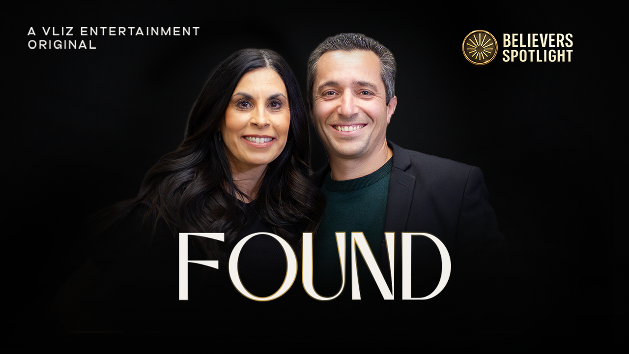 Two people smiling, above 