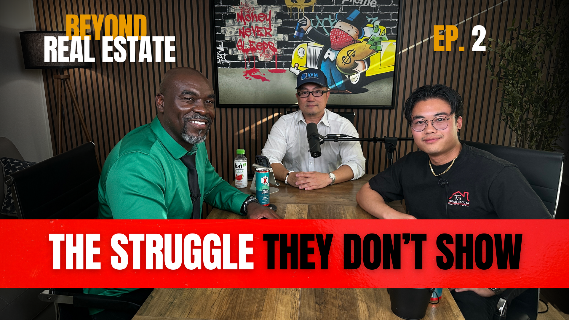 Behind the scenes of Beyond Real Estate Podcast Episode 2 with host Tony Mendoza and guests Tristan 