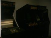 Two arcade game machines, one labeled 
