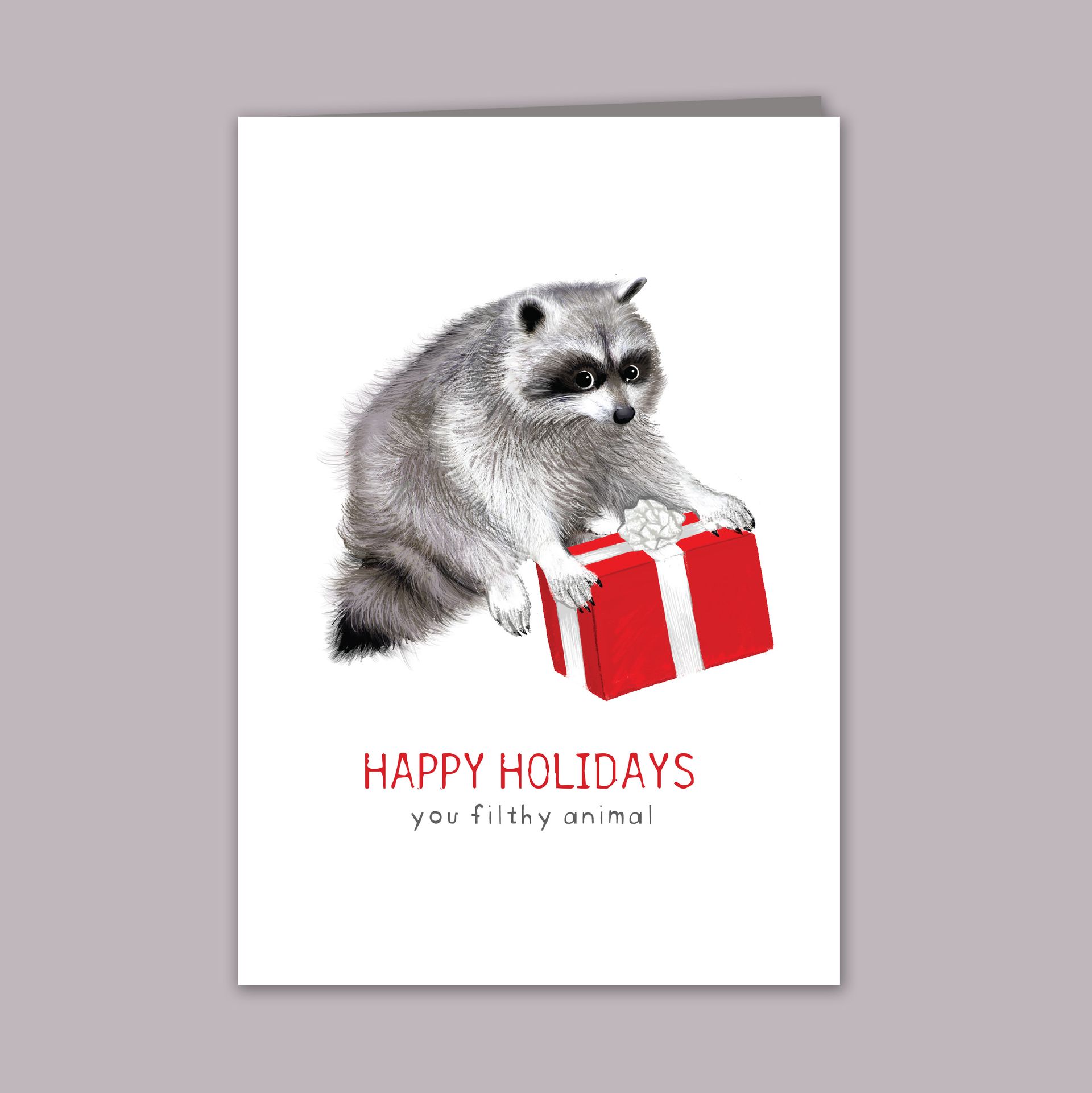 FILTHY ANIMAL Raccoon Card