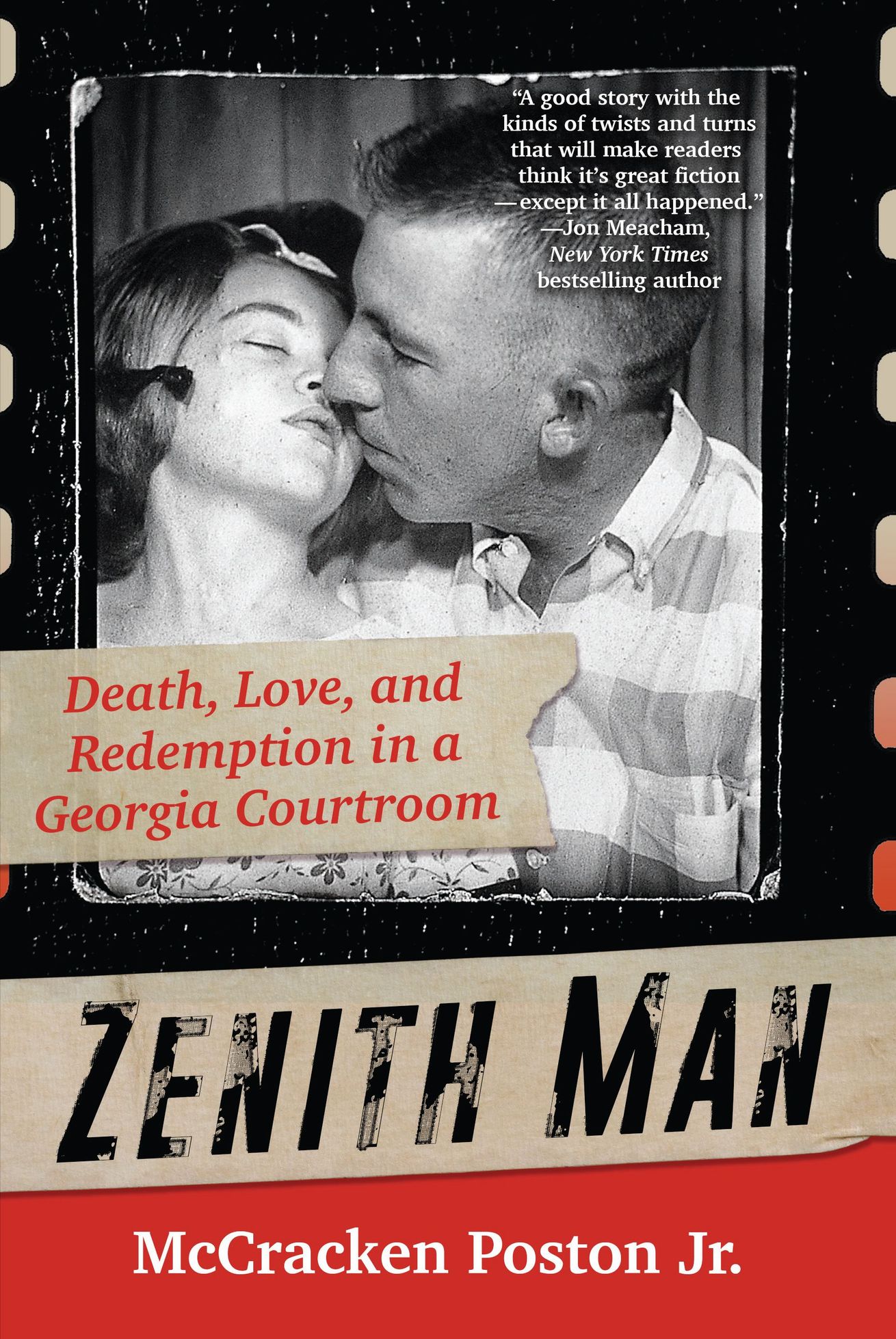 Book cover: black and white photo of a man kissing a woman, title 