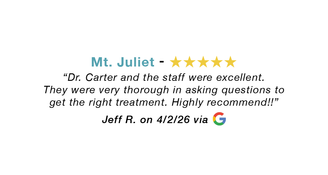 Mt. Juliet Tennessee allergy clinic five-star review. Dr/ Carter and staff were excellent. Very thorough. Highly recommend!