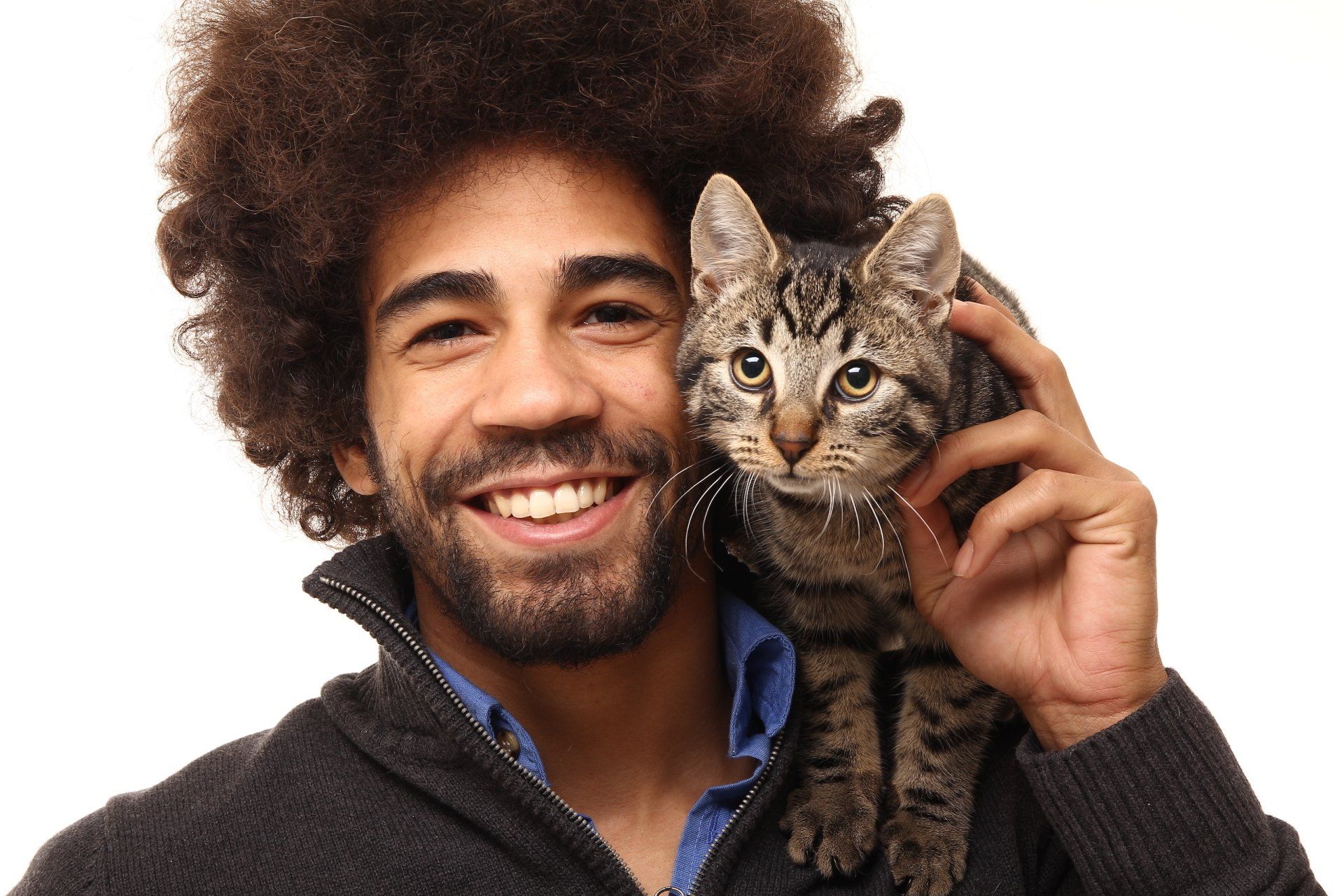 Man with cat