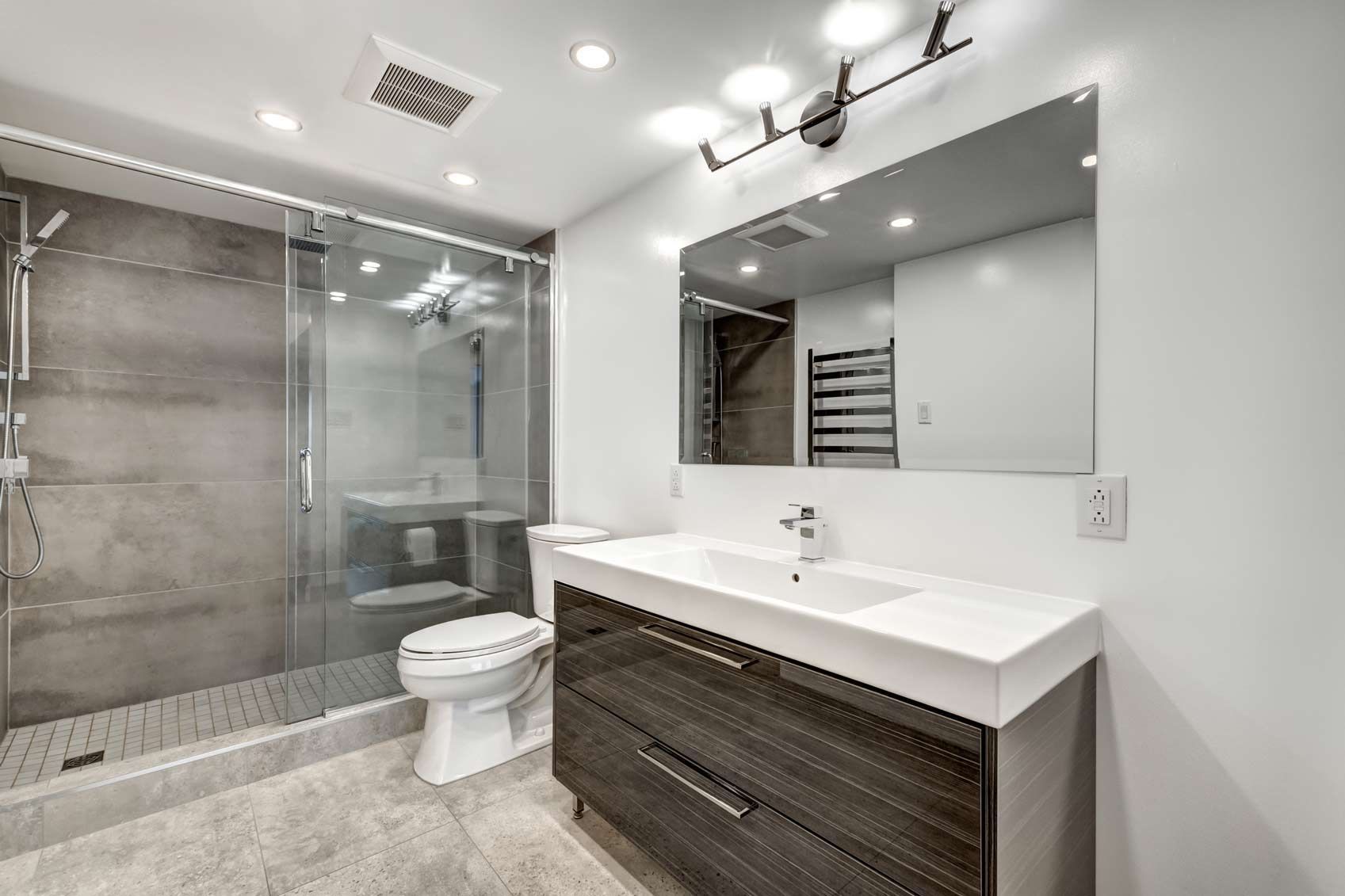 Luxury modern renovated bathroom.