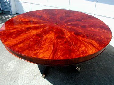 Mahogany crotch radial matched table
