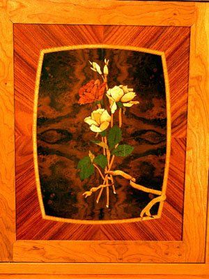 Marquetry door panel