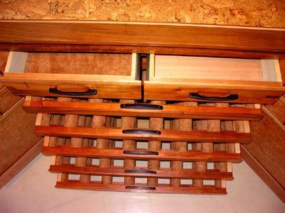 Another wine cabinet in ipe and madrone burl