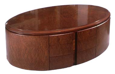 Coffee table Pommele Sapele, Mahogany