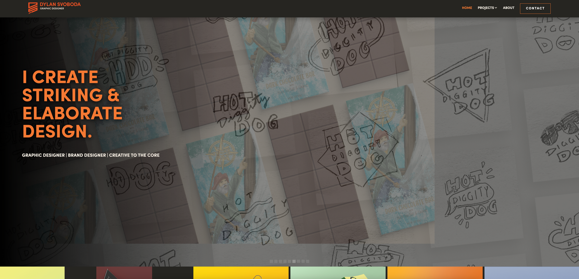 A screenshot of a website that says `` i create striking & elaborate design ''