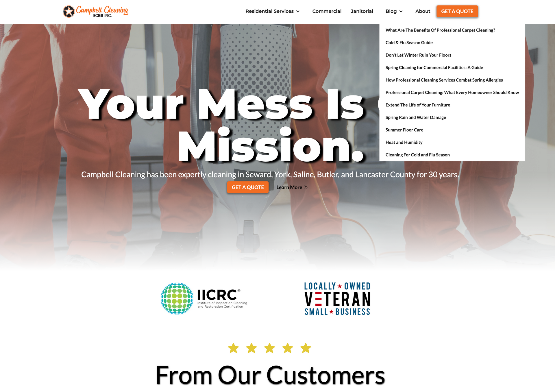A screenshot of a website that says `` your mess is mission . ''