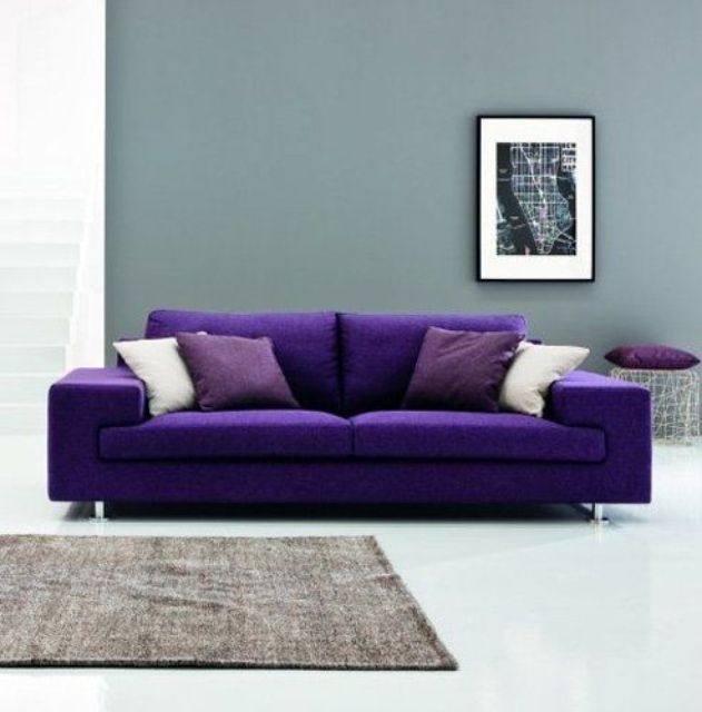 Divano a due posti viola
