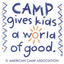 A poster that says camp gives kids a world of good