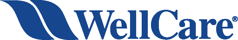 A blue wellcare logo on a white background.