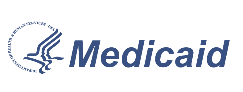 A logo for medicaid is shown on a white background.