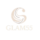 Visual brand elegante per GLAM55, salone unisex di parrucchieri ed estetica a Torino, in stile naturale e raffinato.