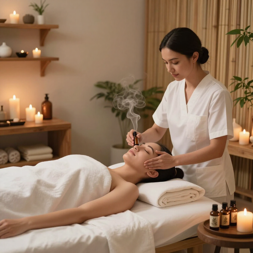 Rituale ayurvedico per viso e corpo in cabina benessere.