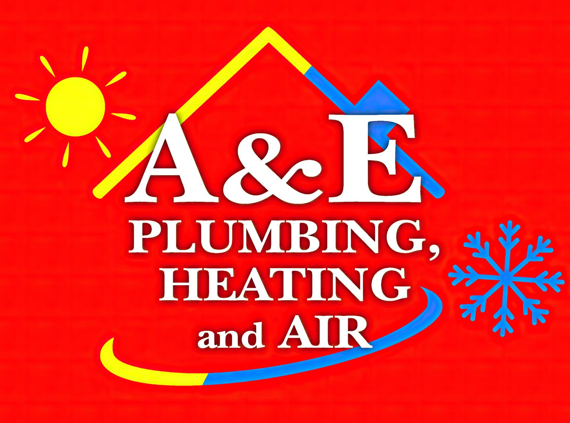 A logo for a company called a & e plumbing heating and air