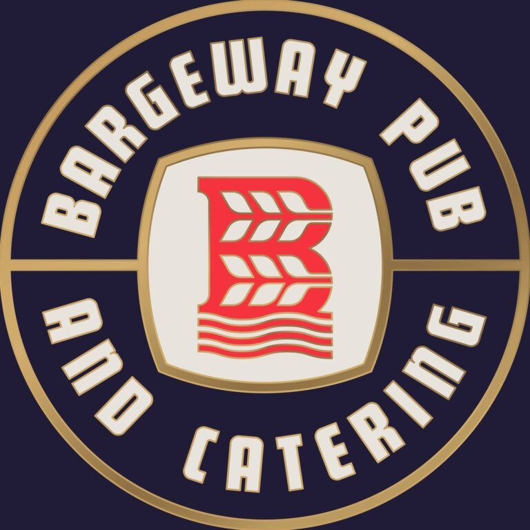 A logo for the bargeway pub and catering