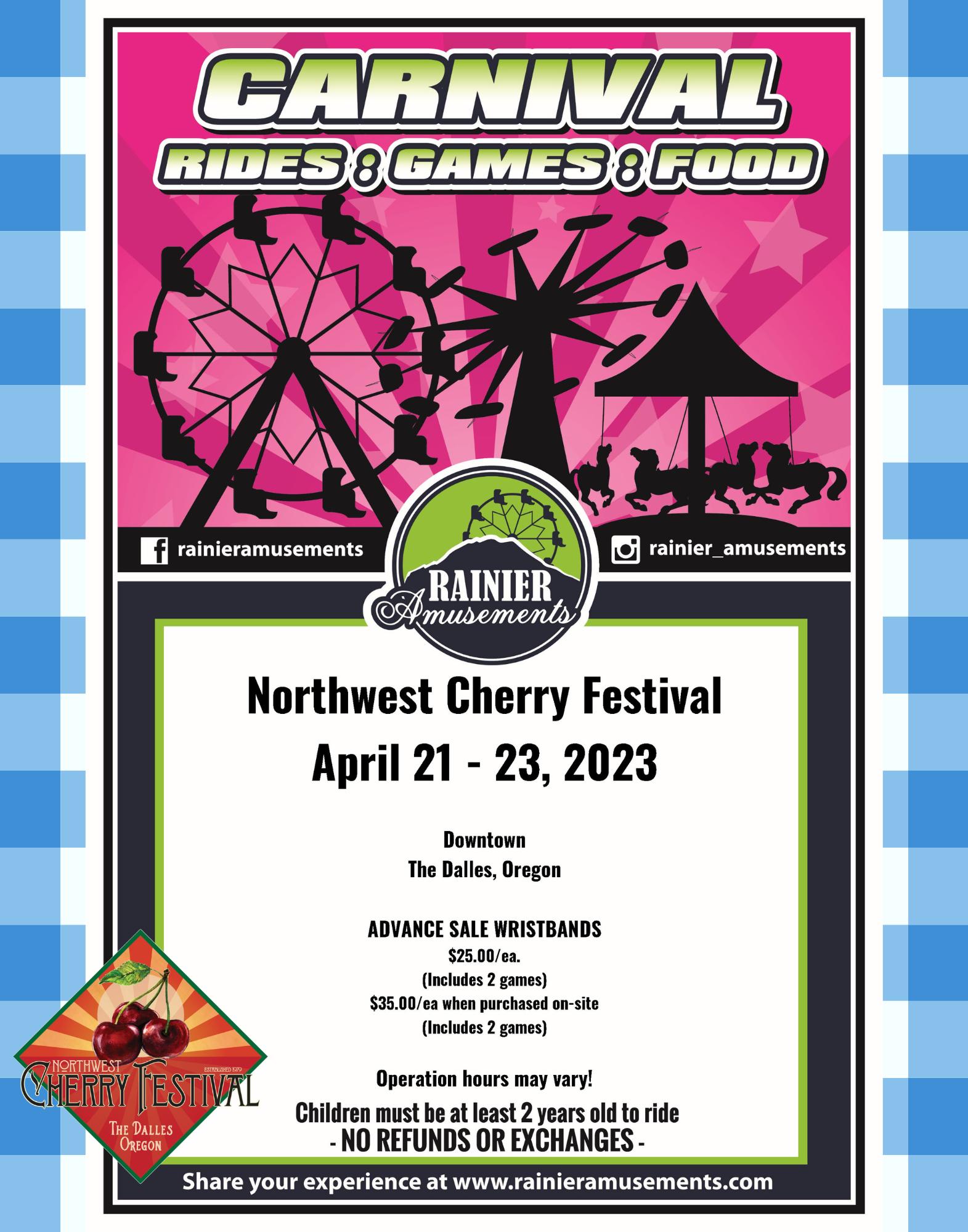 A carnival poster for the northwest cherry festival.