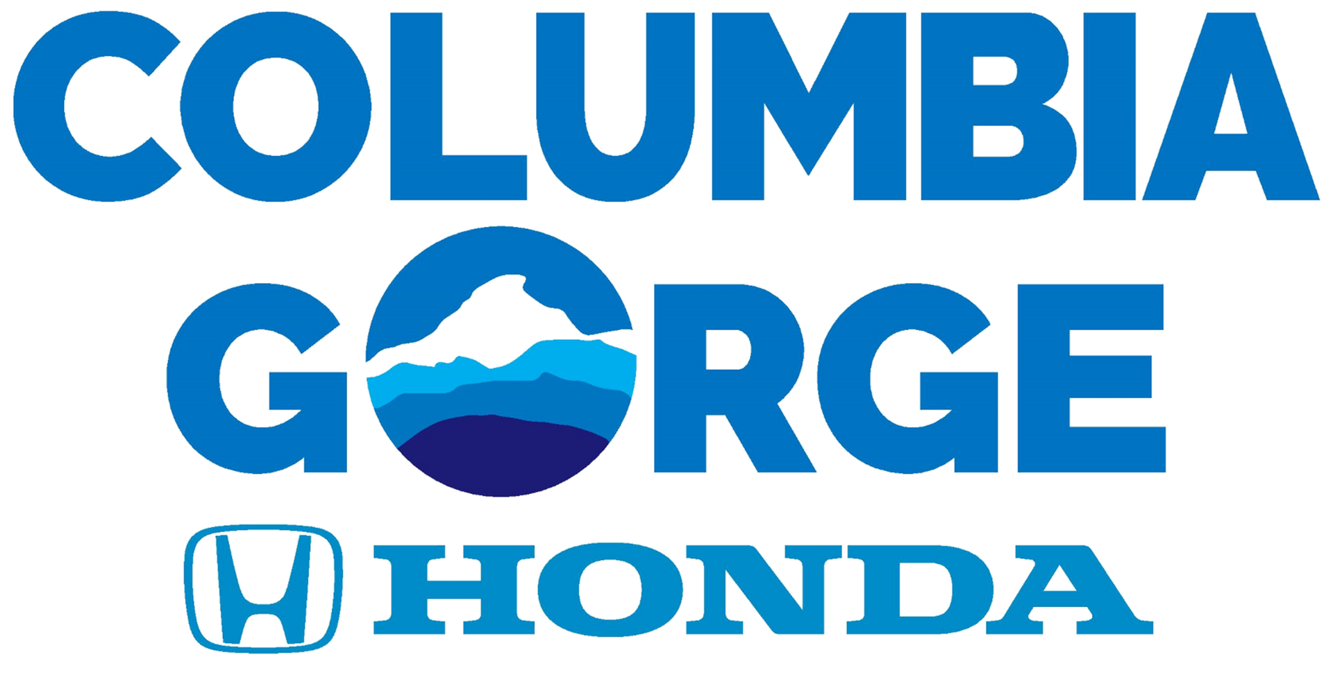 Columbia gorge honda logo on a white background