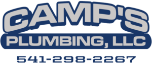 A logo for camp 's plumbing llc with a phone number