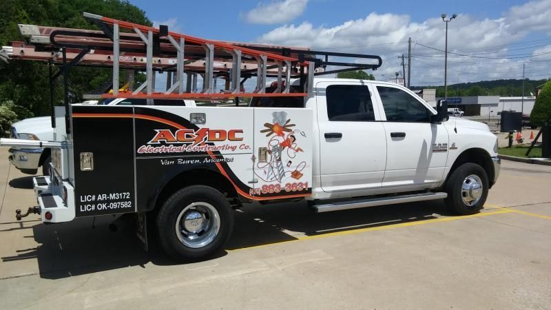 AC/DC Electrical Contracting truck on jobsite