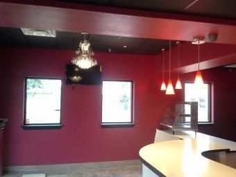 light fixture installation in commercial building